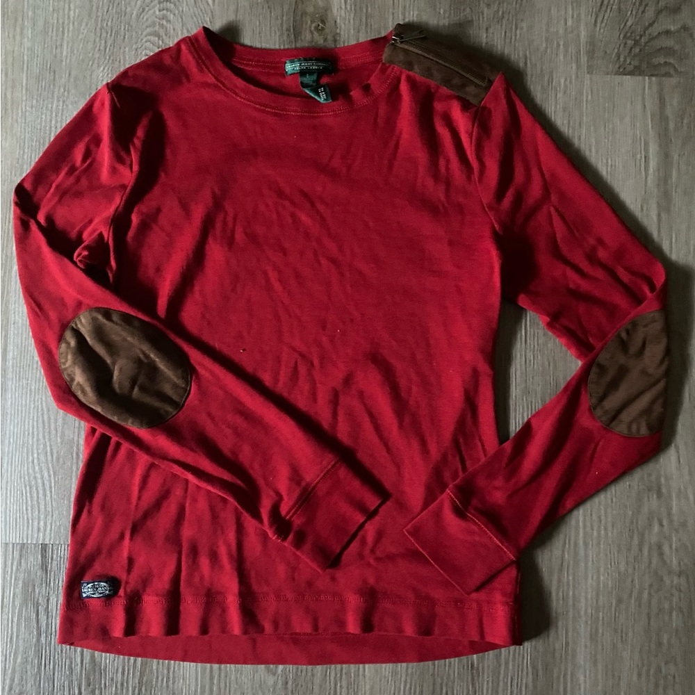 Polo by Ralph Lauren Red Shirt with Brown Patches